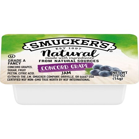 Smuckers Smucker's Natural Grape Jam .5 oz. Cup, PK200 5150008202